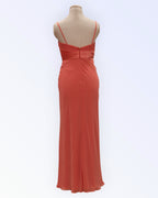 Alexia coral-pink chiffon dress