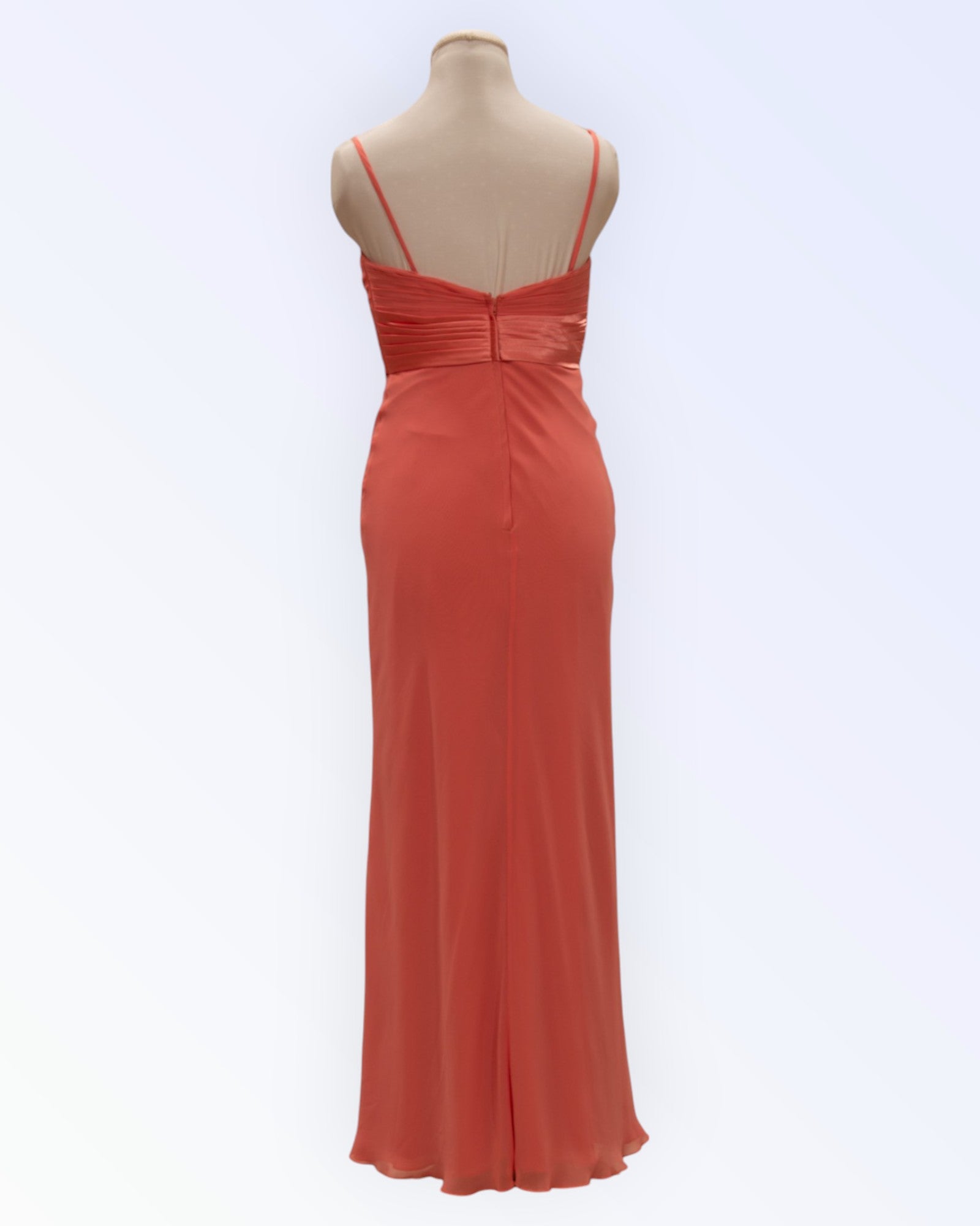 Alexia coral-pink chiffon dress