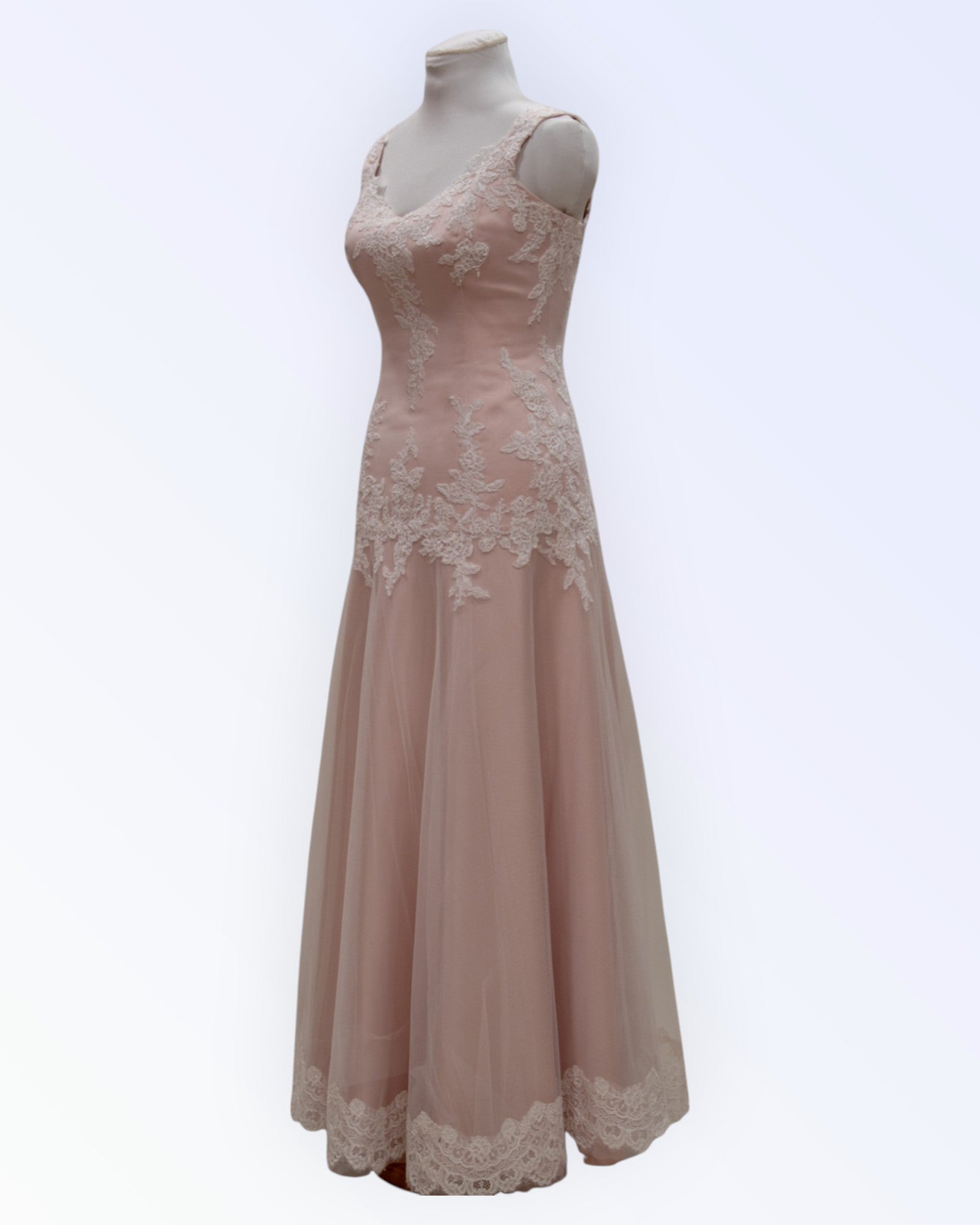 Powder pink wedding dress