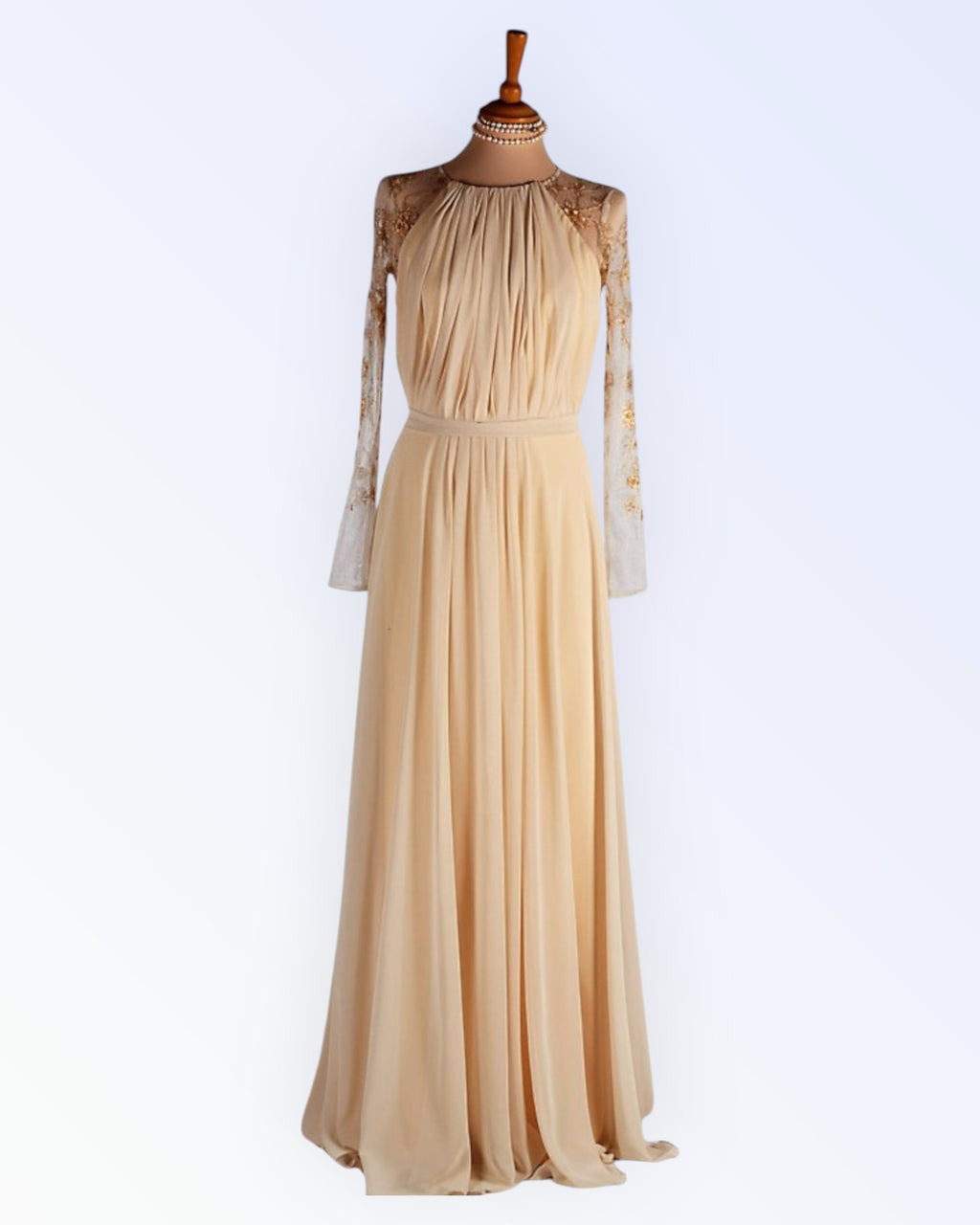 Beige formal evening dress