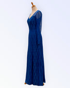 Blue long evening dress
