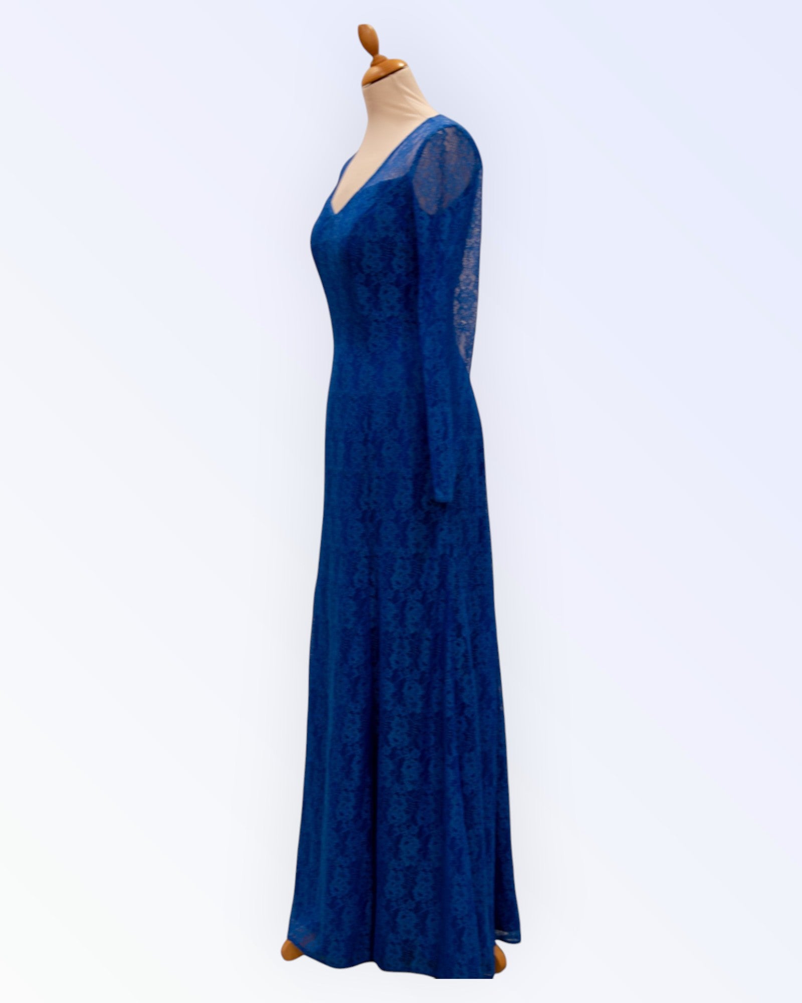 Blue long evening dress