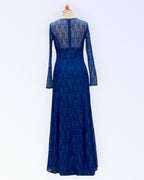 Blue long evening dress
