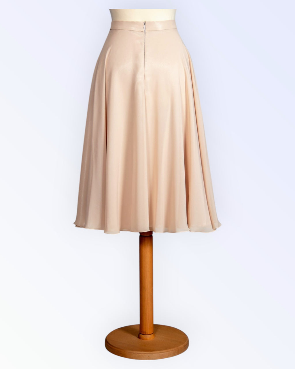 Short beige chiffon skirt