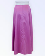 Long festive light purple satin skirt