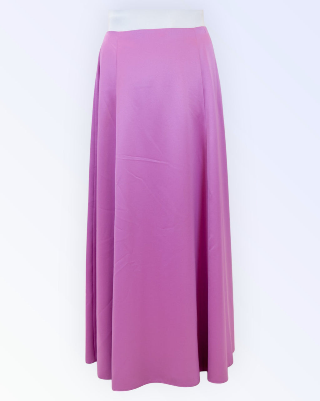 Long festive light purple satin skirt