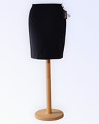 Chaloc classic straight-cut black skirt