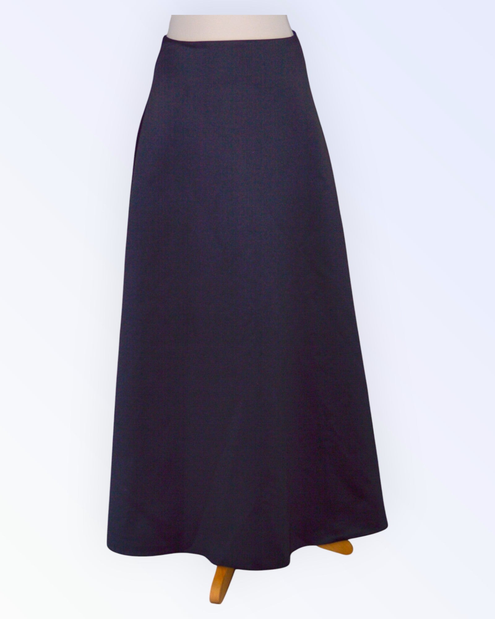 Black satin formal long skirt