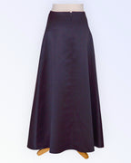 Black satin formal long skirt