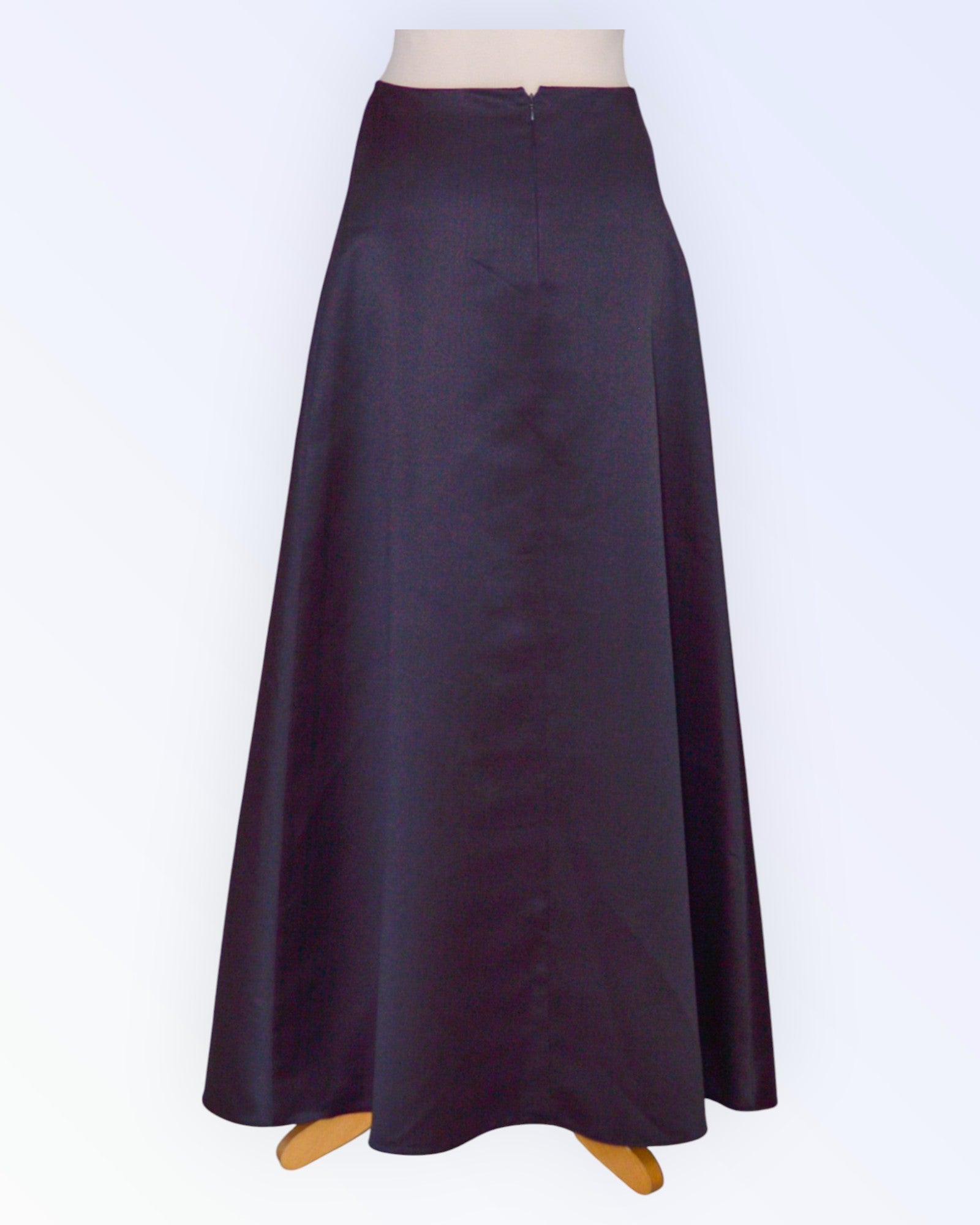 Black satin formal long skirt