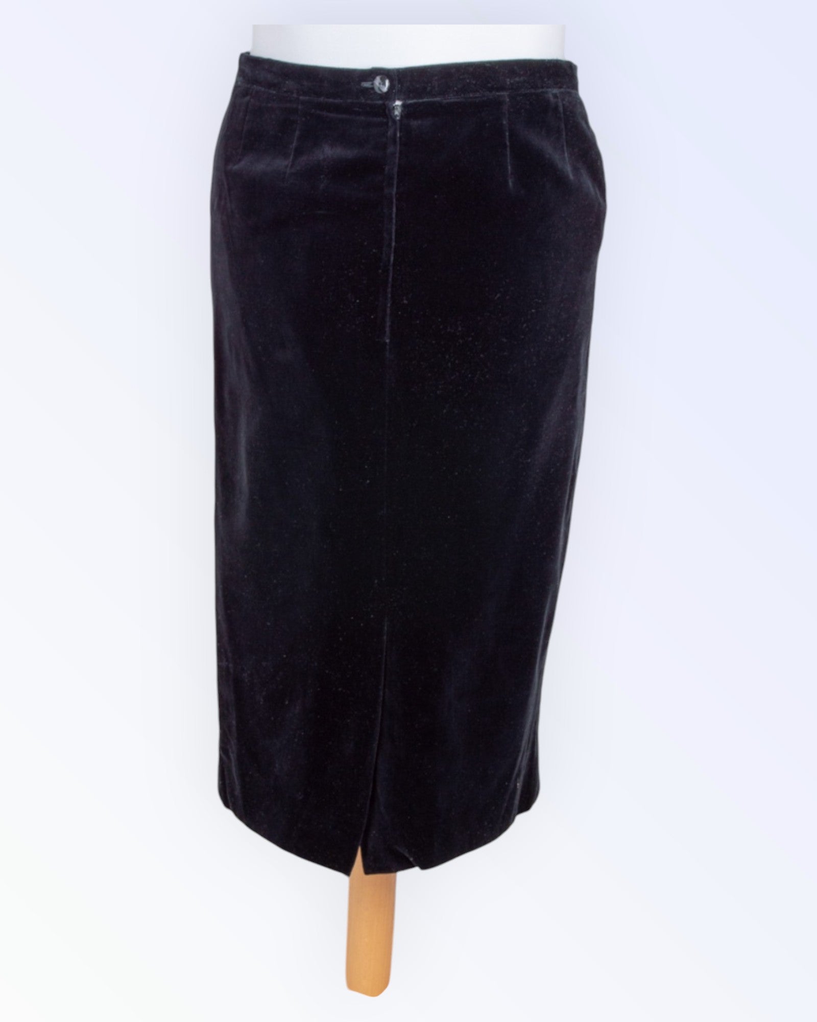 Dark blue velvet skirt