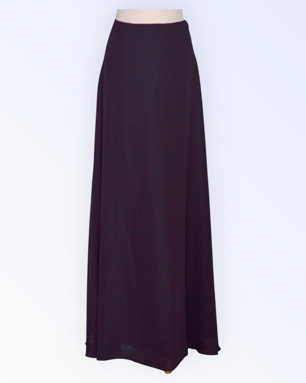Long festive black chiffon skirt