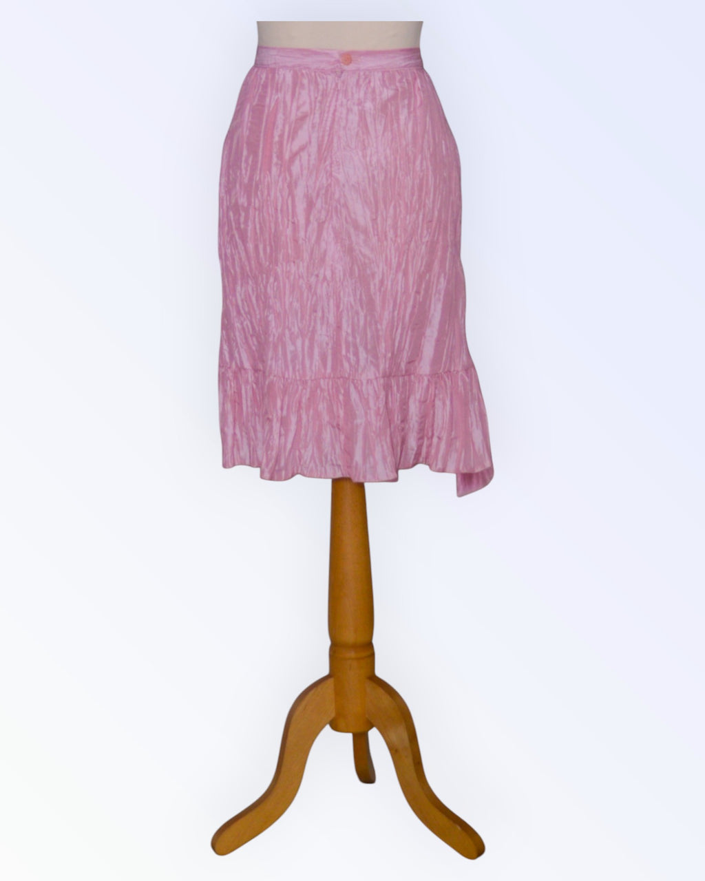 Pink taffeta pleated skirt