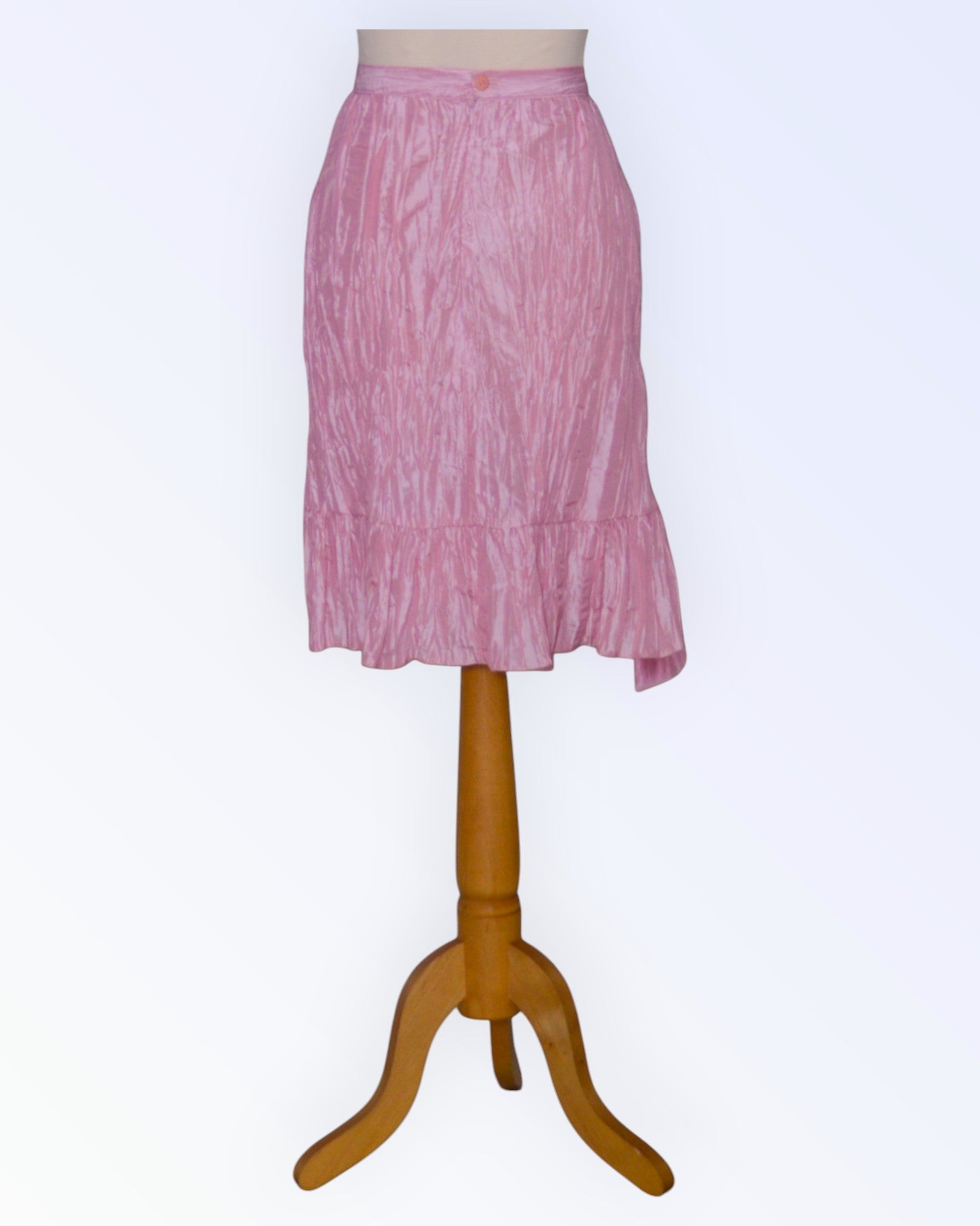 Pink taffeta pleated skirt
