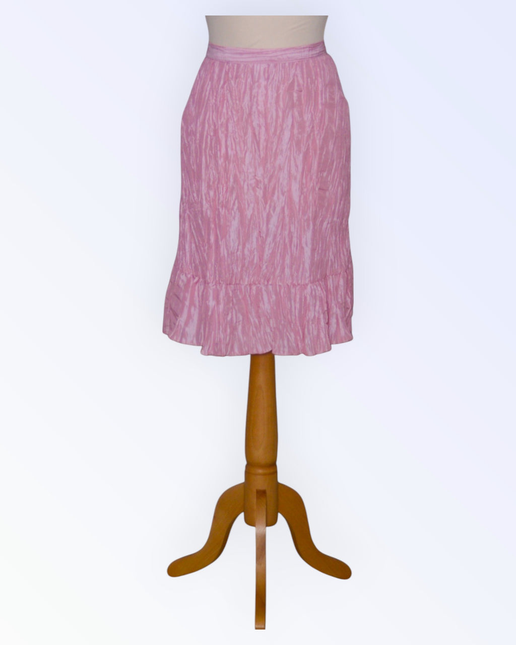 Pink taffeta pleated skirt