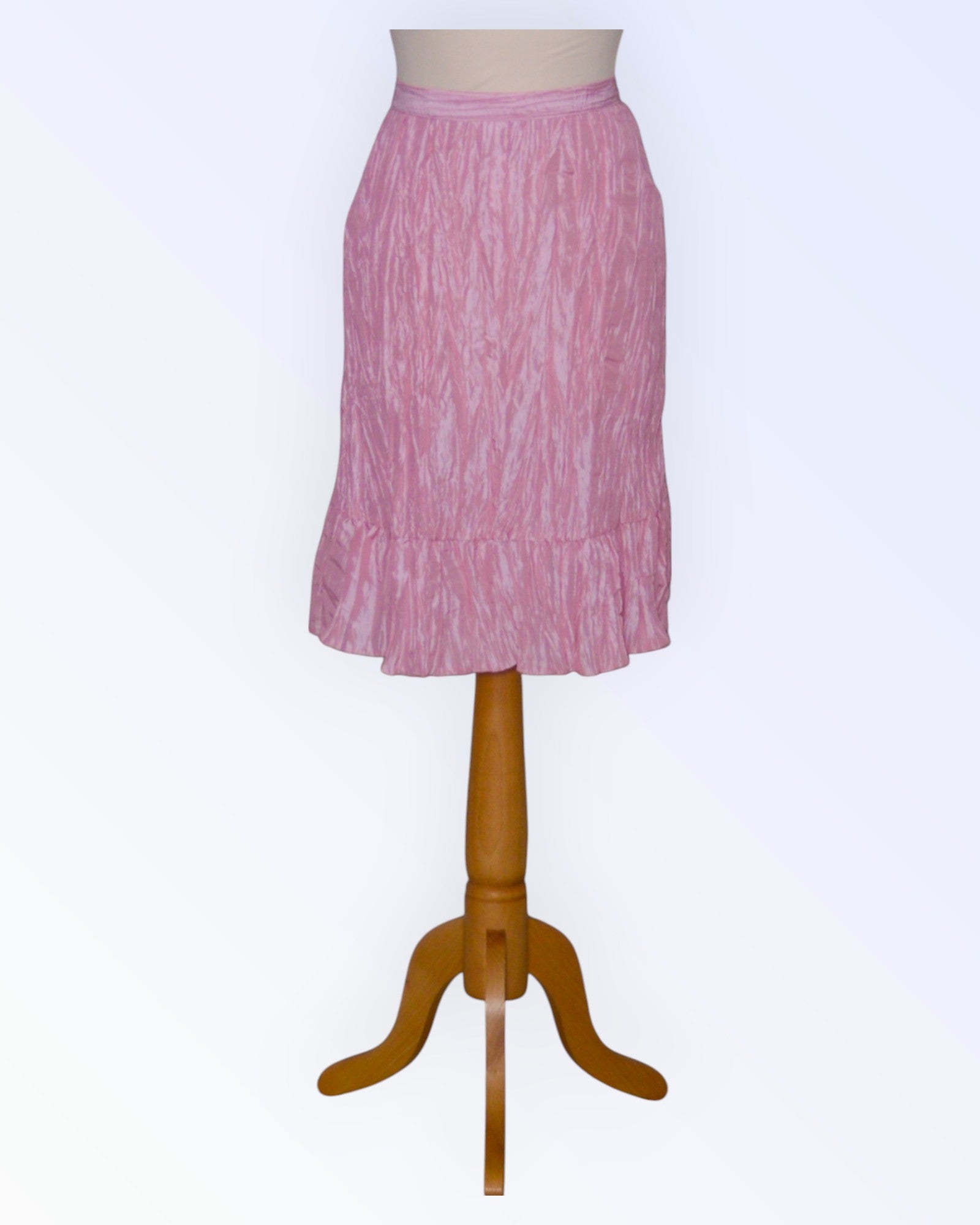 Pink taffeta pleated skirt