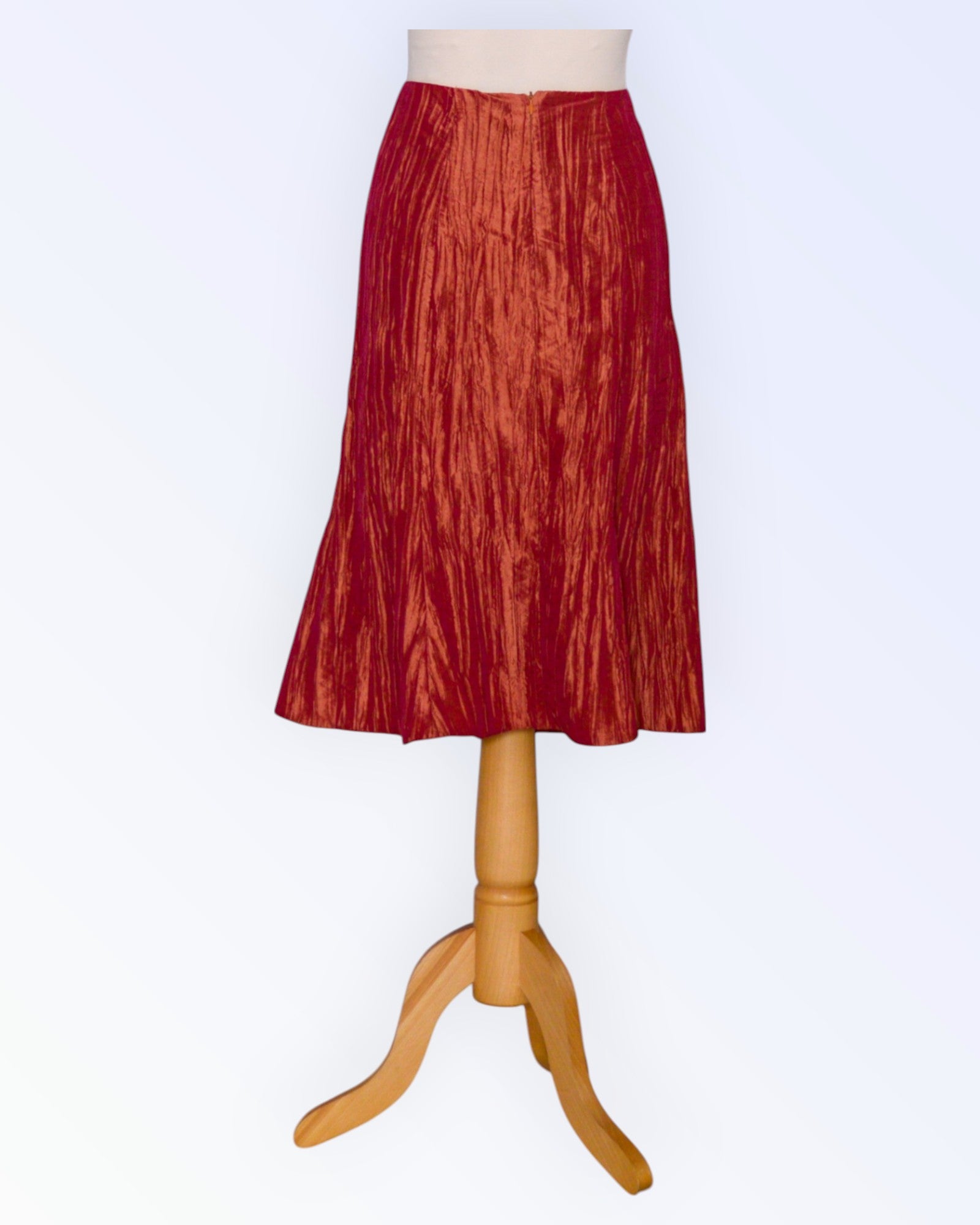 Rusty brown taffeta skirt