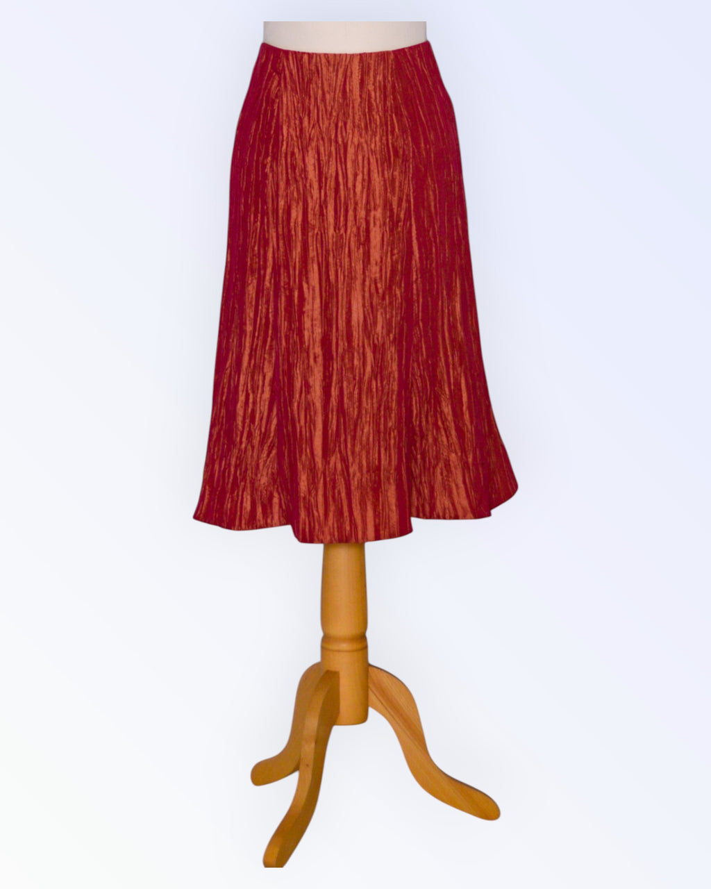 Rusty brown taffeta skirt