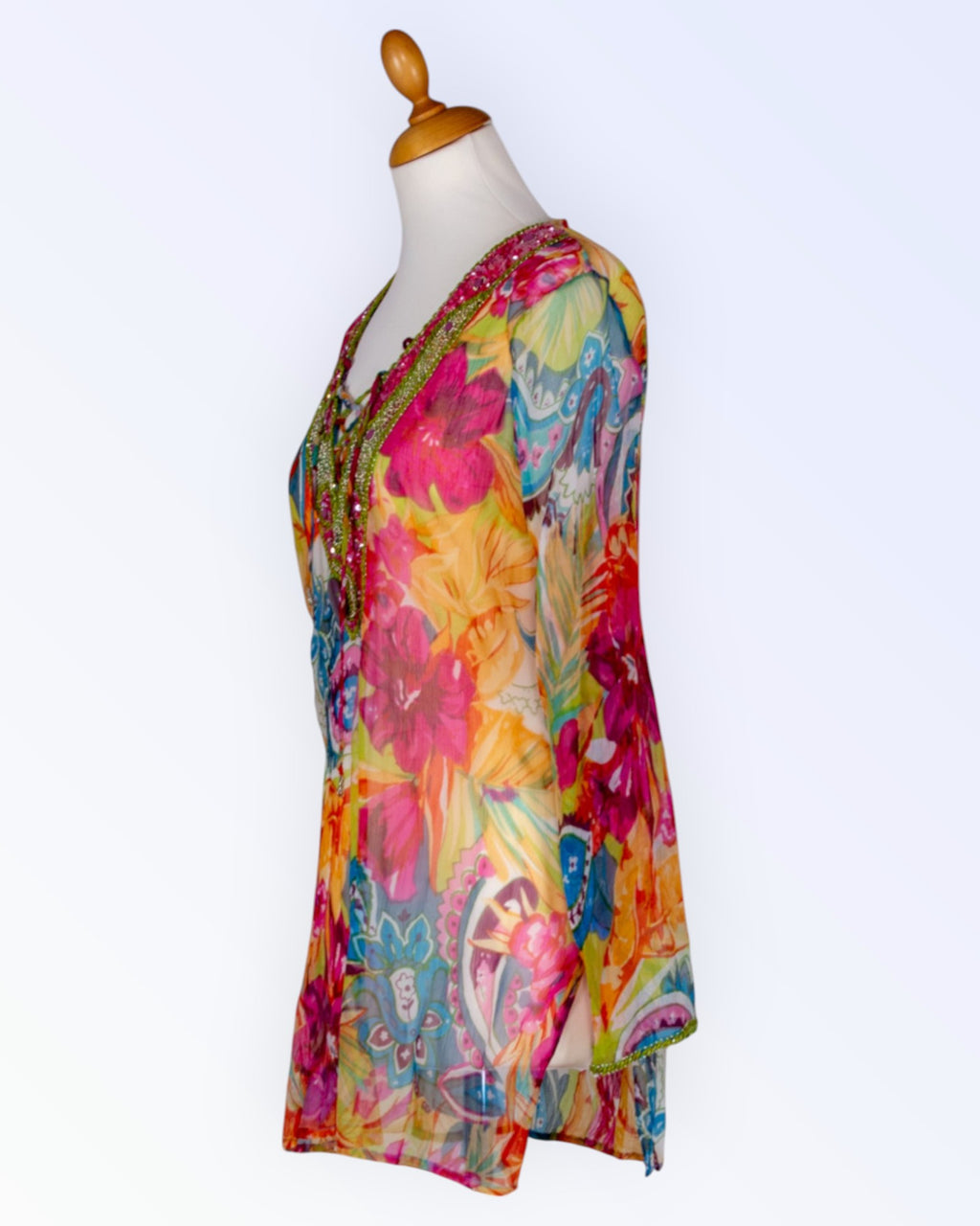 Malvin brightly colored chiffon blouse