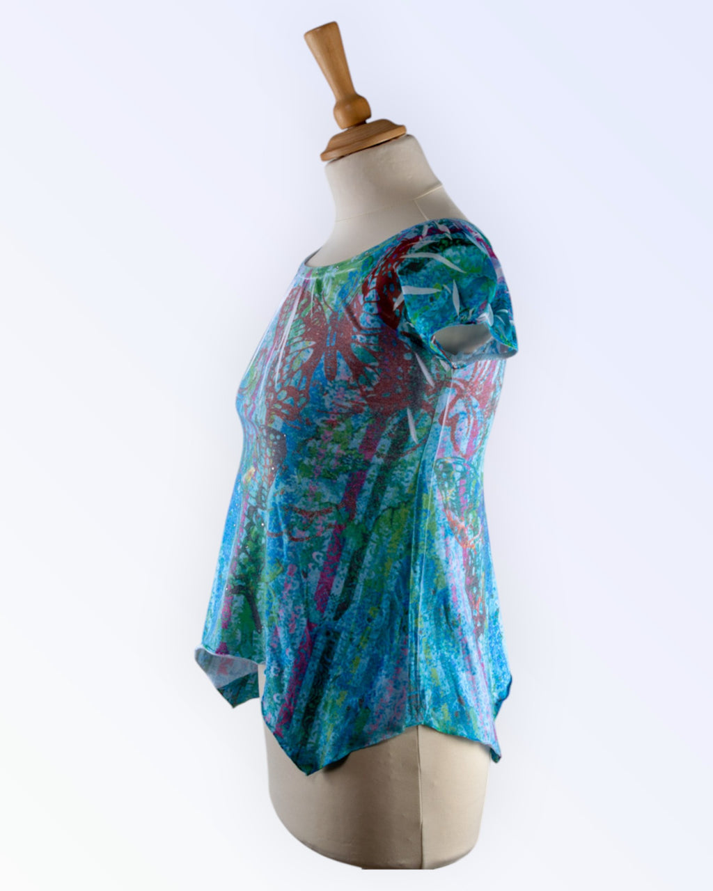 Xhilaration brightly colored butterfly top