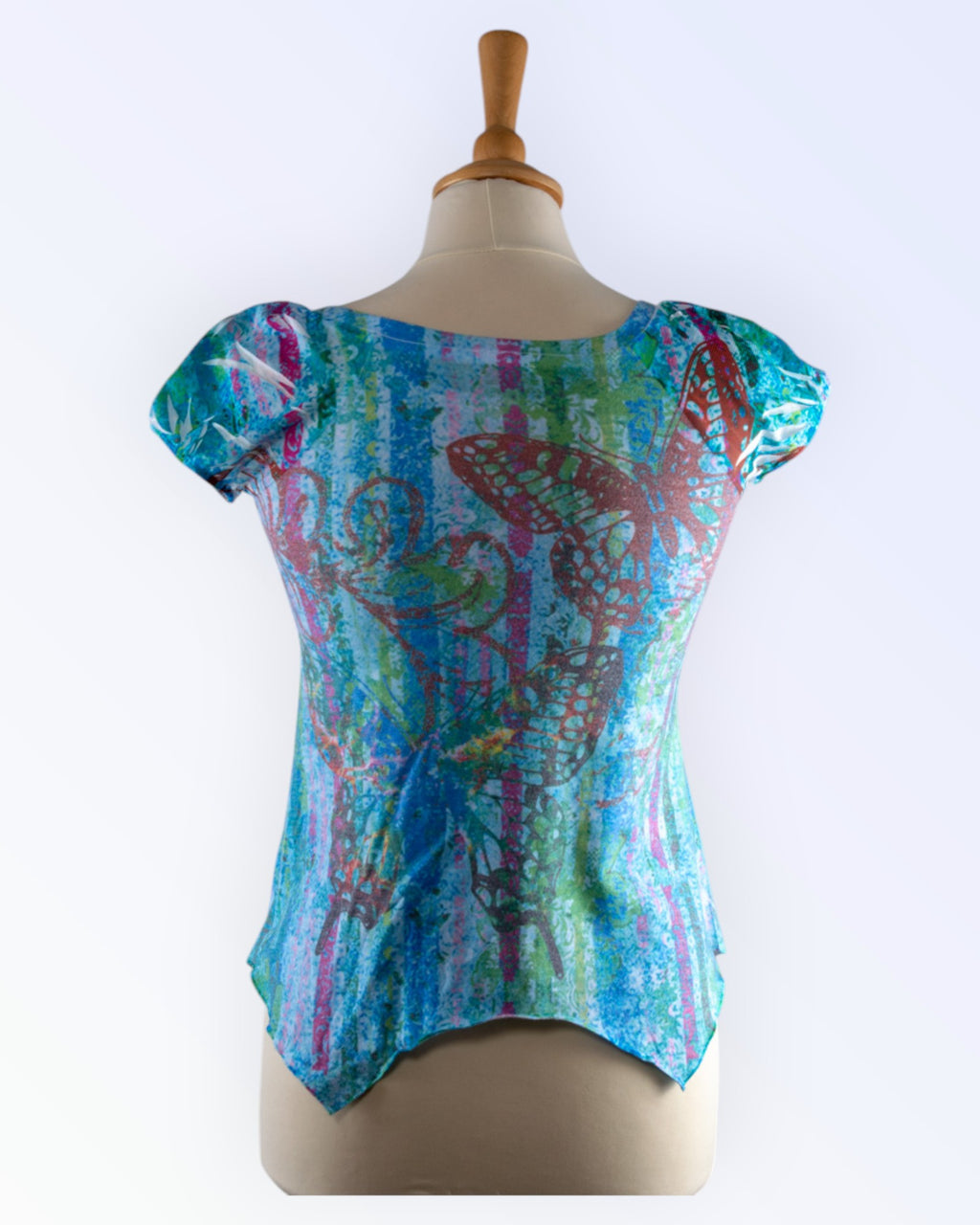 Xhilaration brightly colored butterfly top