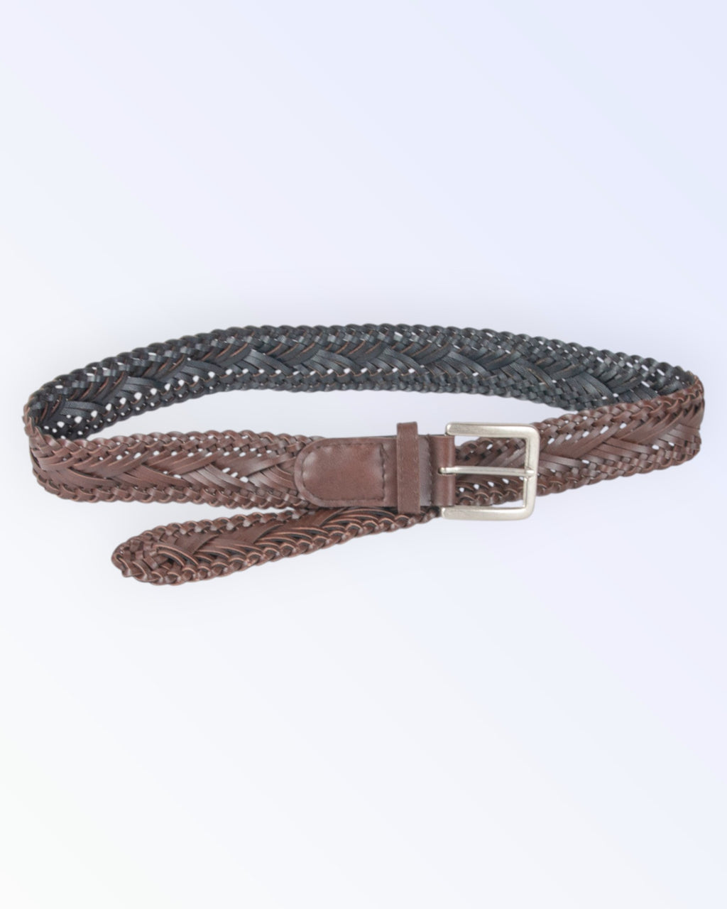 Brown braided belt