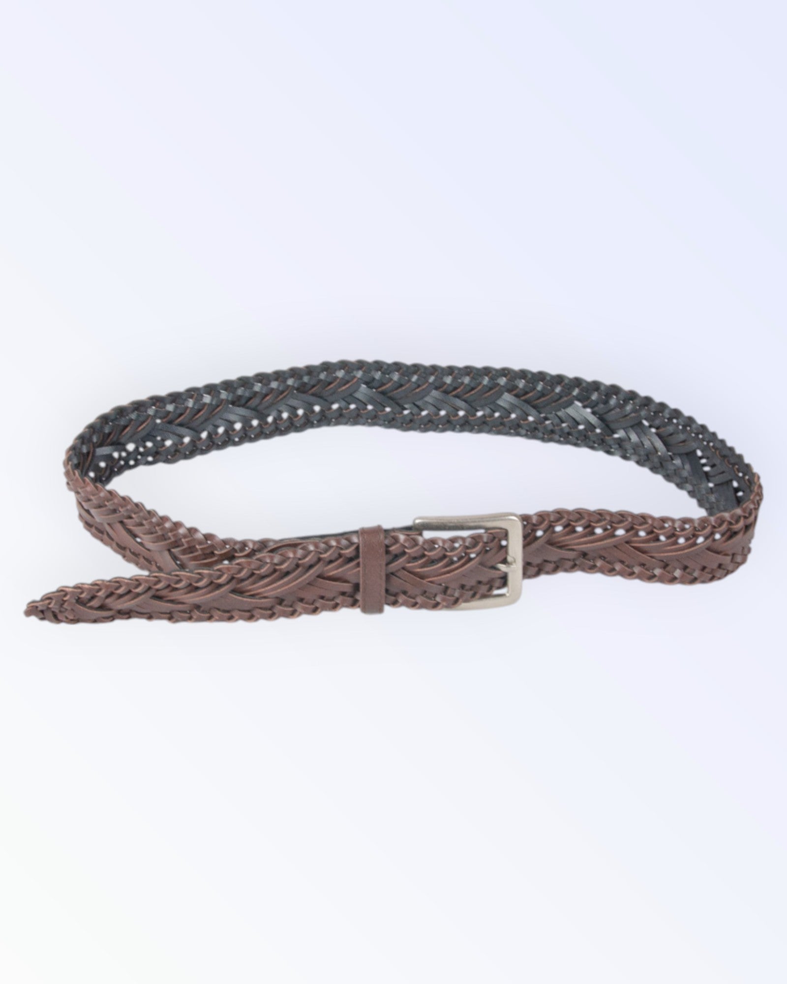 Brown braided belt