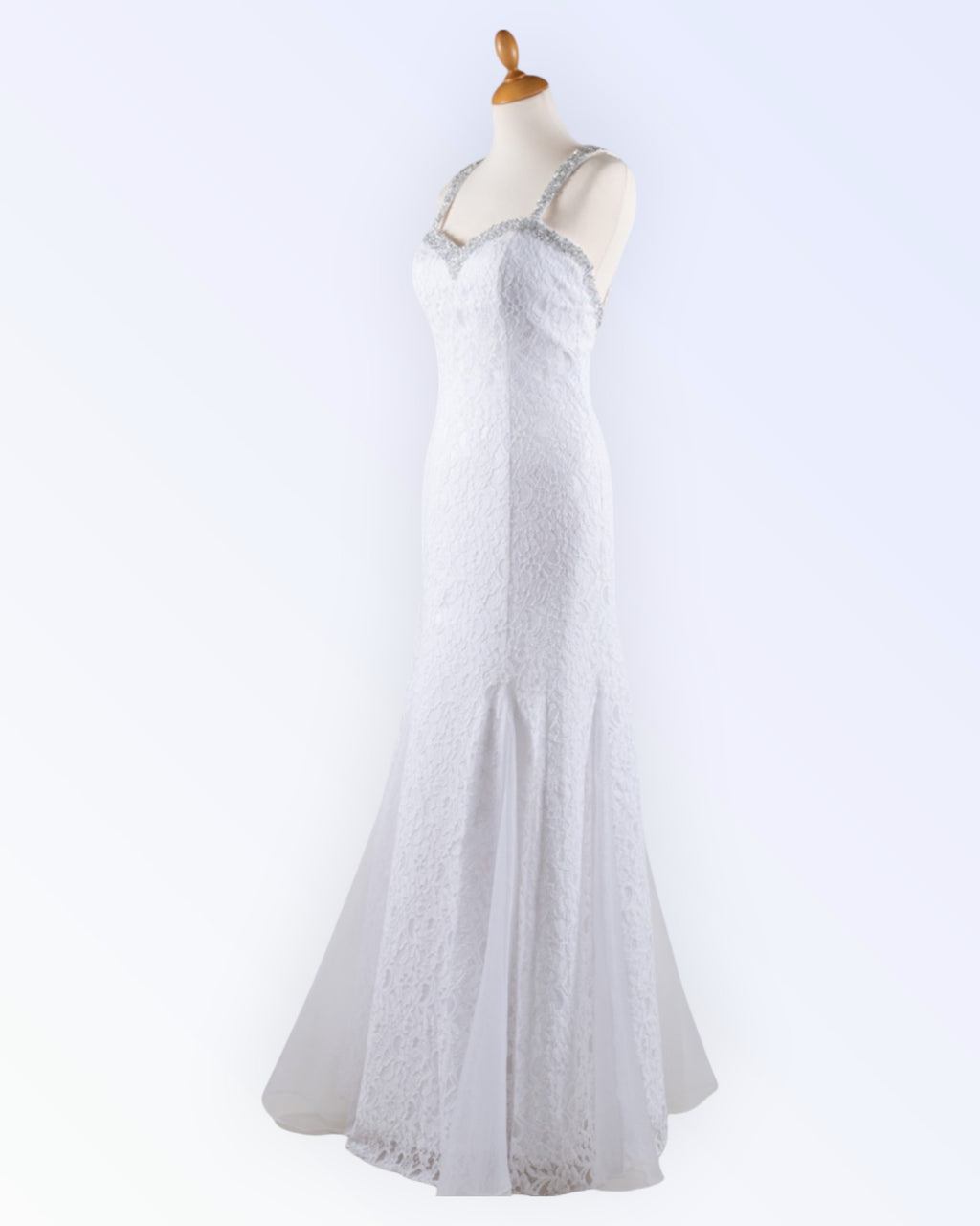 White lace wedding dress