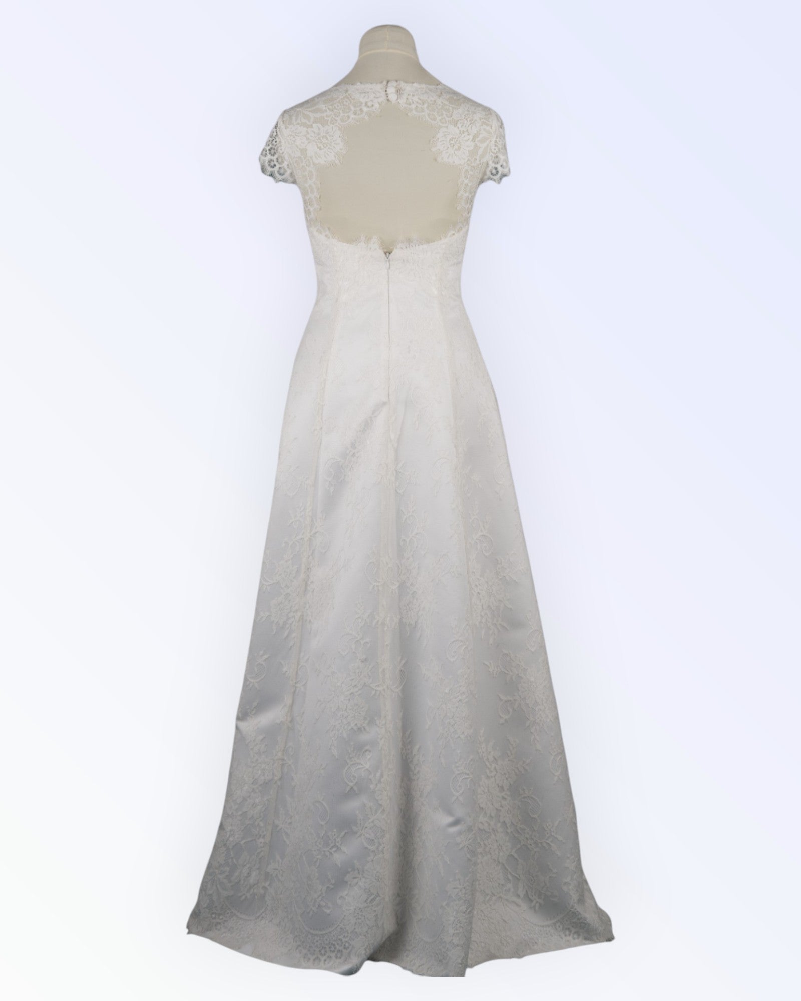 Off-white lace wedding dress