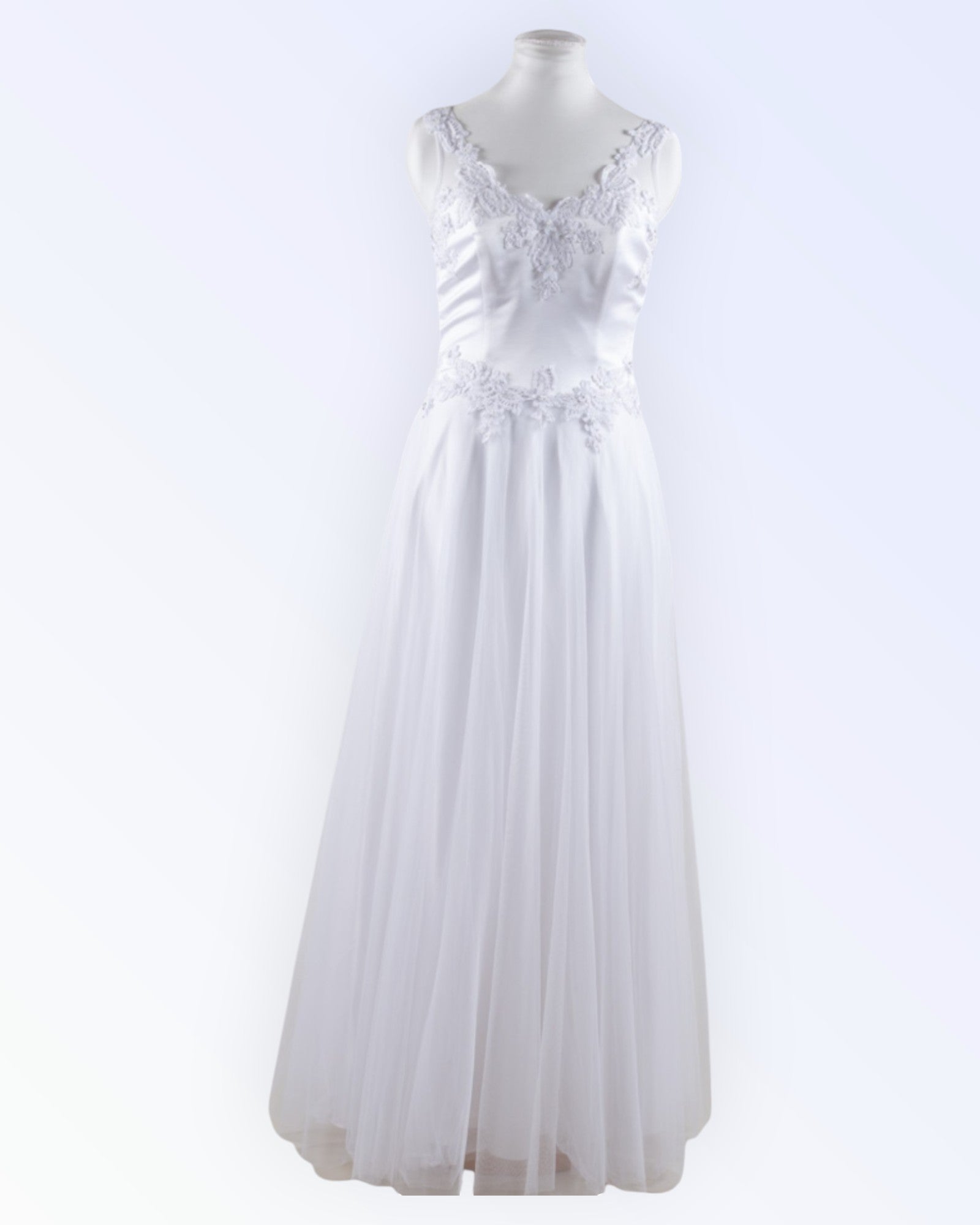 White tulle wedding dress