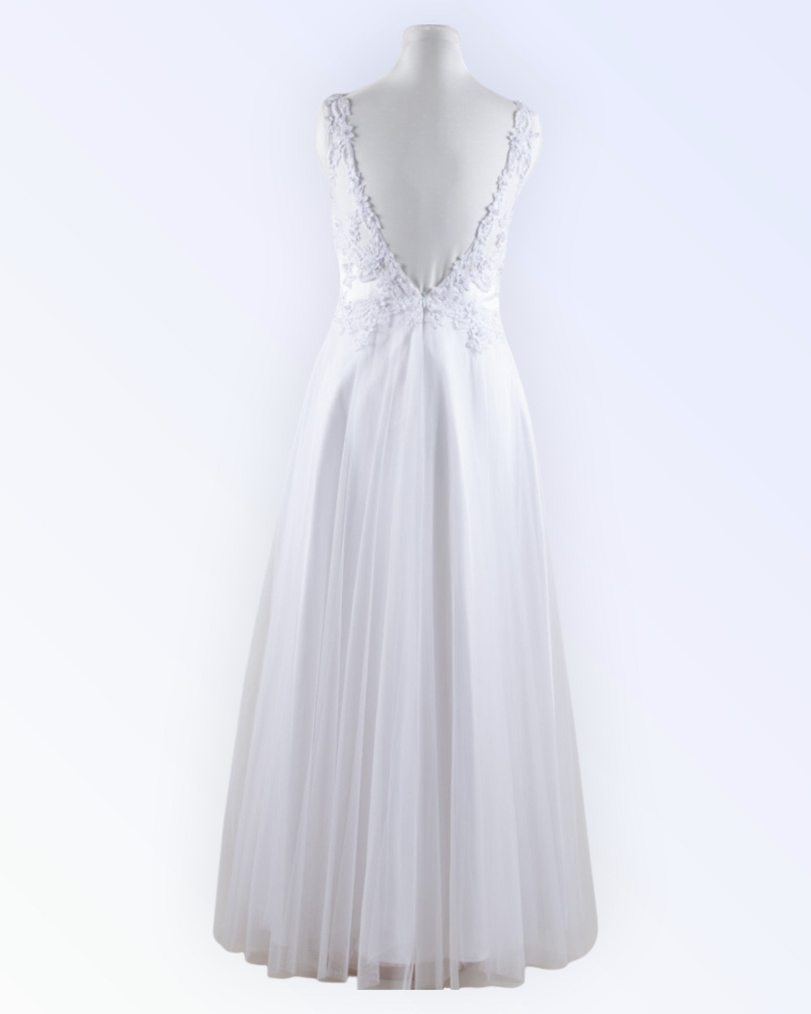 White tulle wedding dress