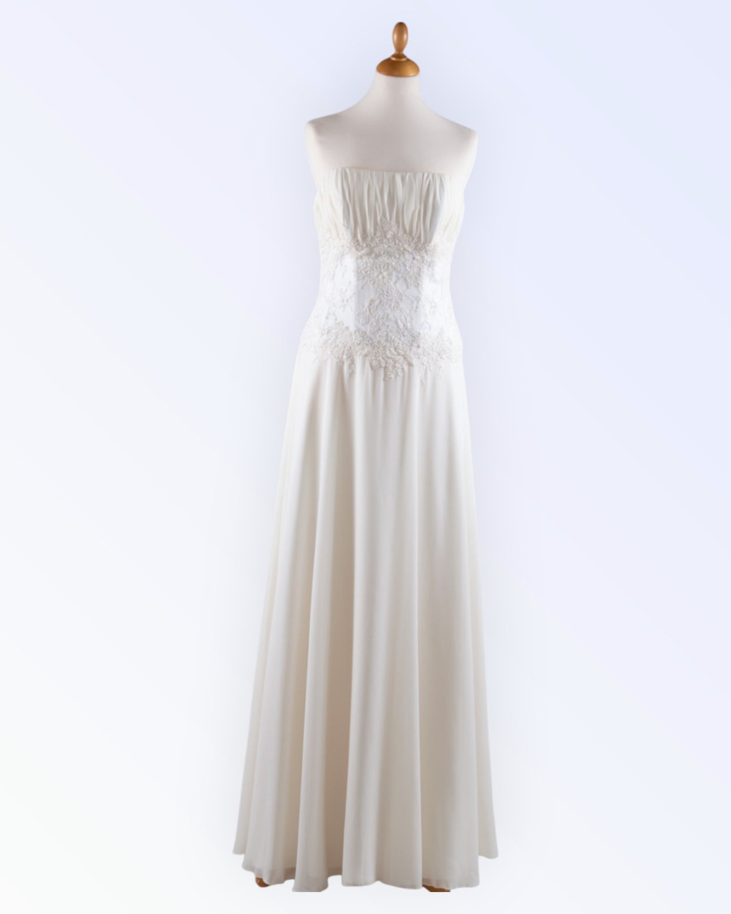 Cream chiffon wedding dress