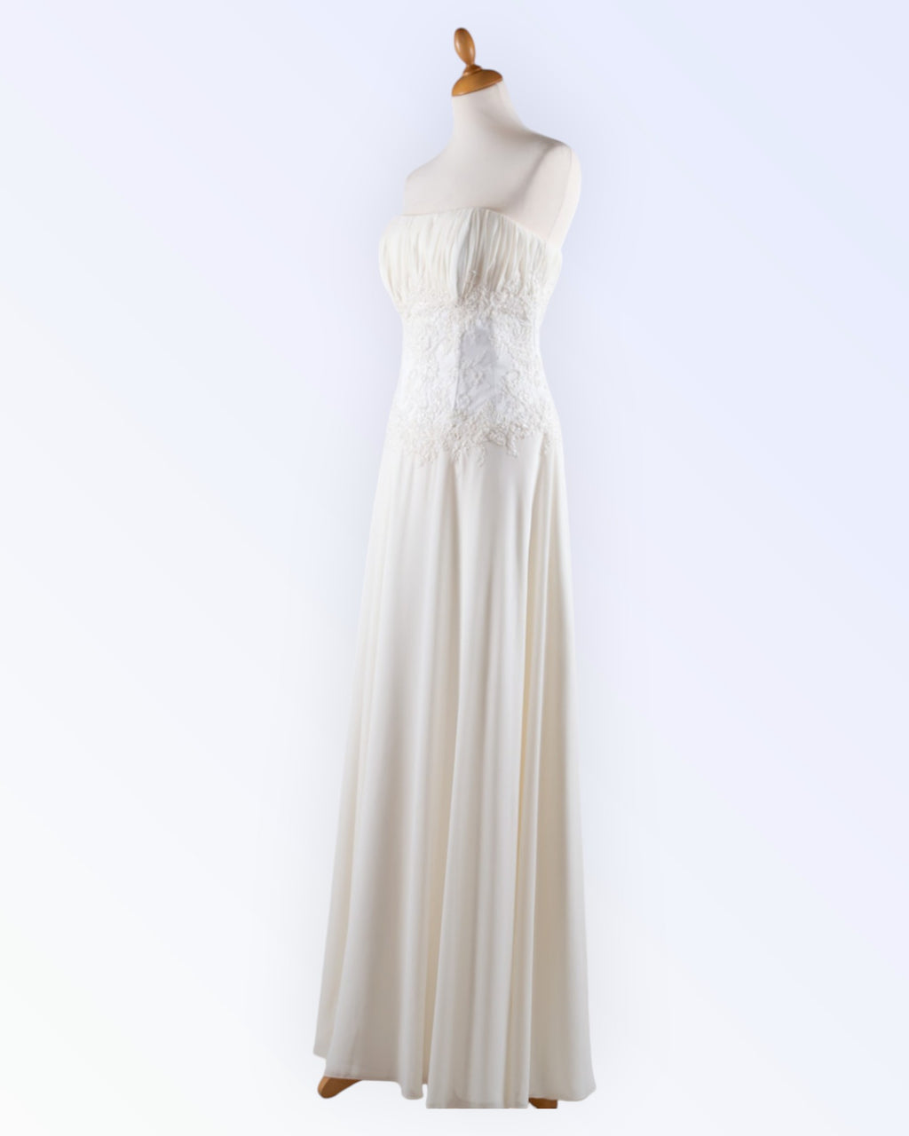 Cream chiffon wedding dress