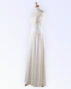 Cream chiffon wedding dress