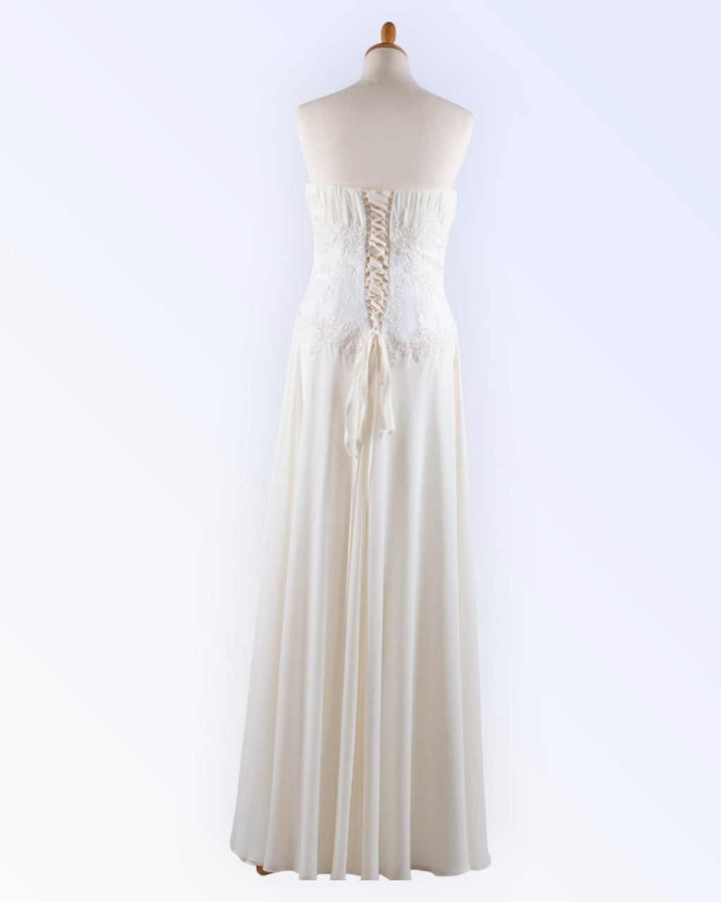 Cream chiffon wedding dress
