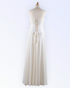 Cream chiffon wedding dress