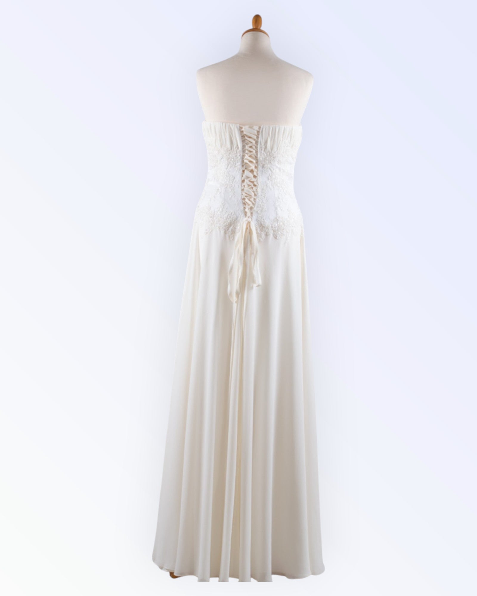 Cream chiffon wedding dress