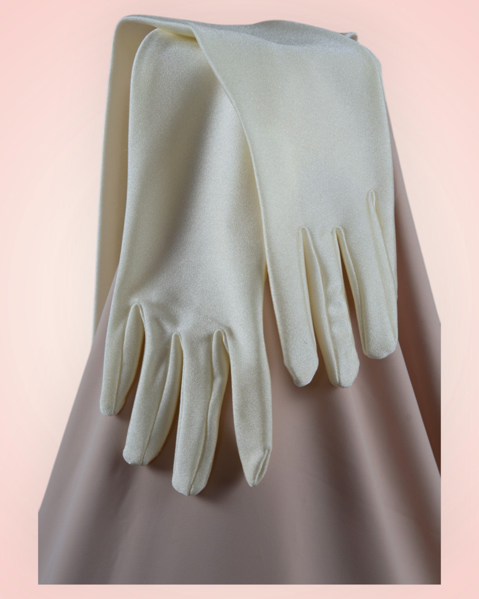 Off-white long festive gloves