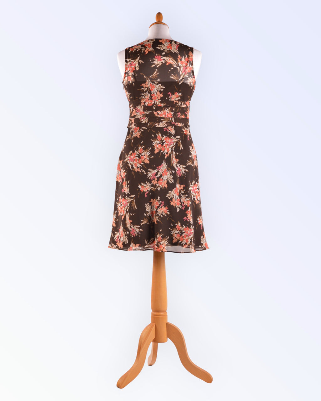 Ann Taylor Loft brown and white chiffon dress