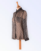 Esprit black and white chiffon blouse