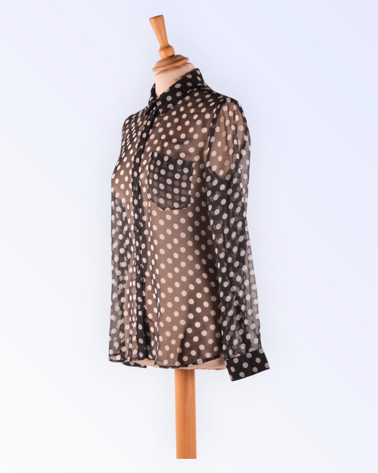 Esprit black and white chiffon blouse