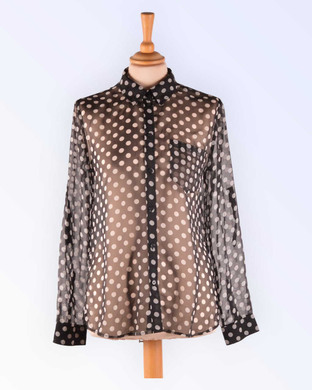 Esprit black and white chiffon blouse