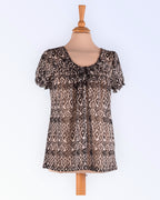 Rosebud black and white summer blouse