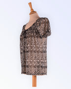 Rosebud black and white summer blouse