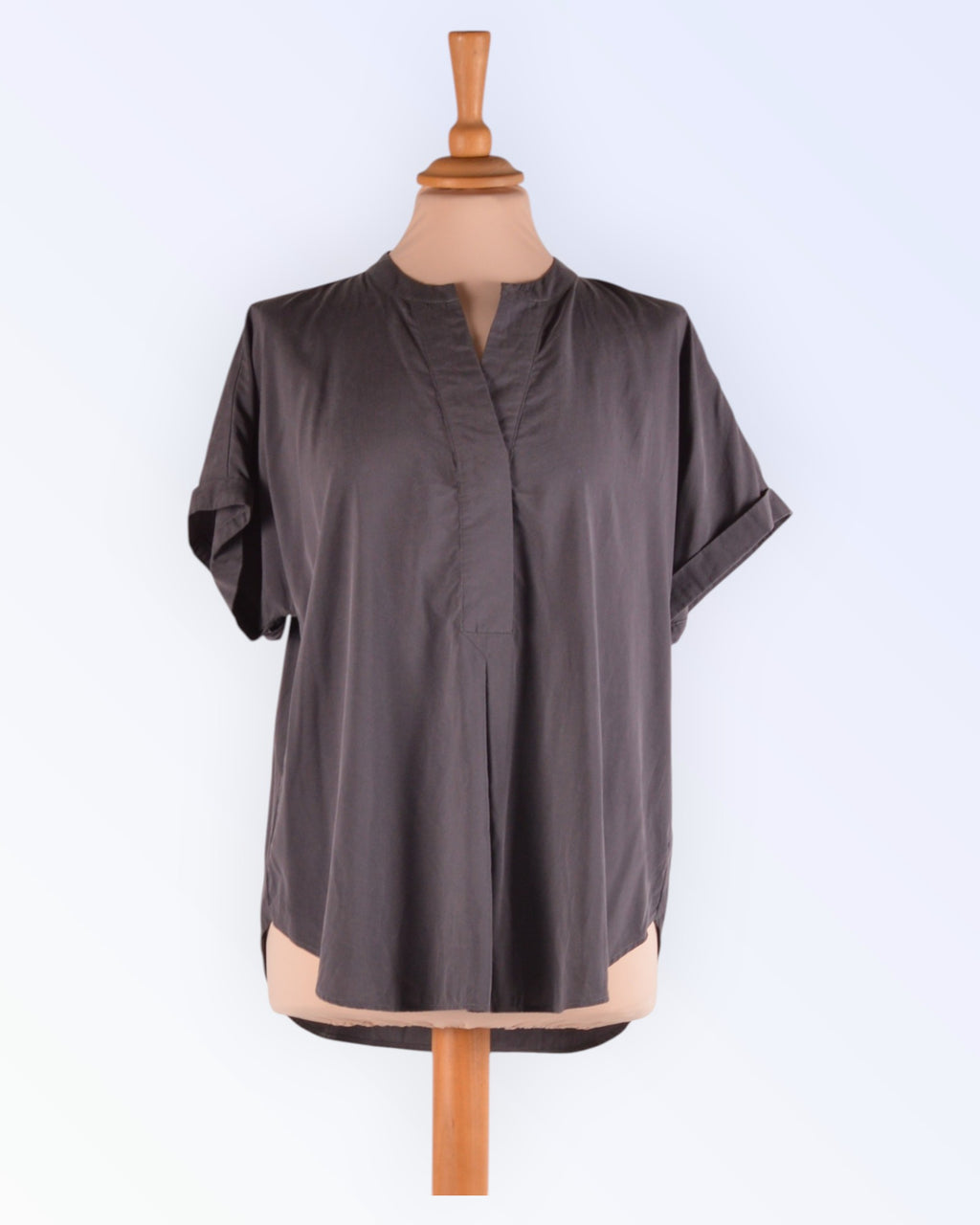 Peter Hahn grey loose-fitting summer blouse