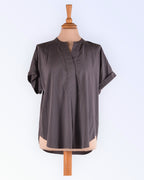 Peter Hahn grey loose-fitting summer blouse