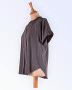 Peter Hahn grey loose-fitting summer blouse