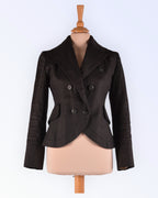 Mustast linasest suvine jakk