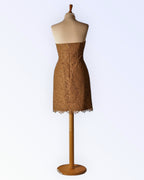 Brown lace cocktail dress