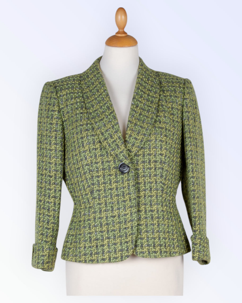 Tahari green boucle suit jacket